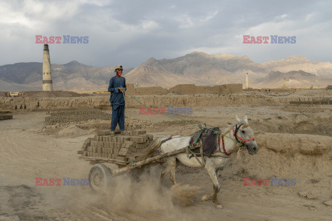 Afgańskie dzieci pracują w fabryce cegieł