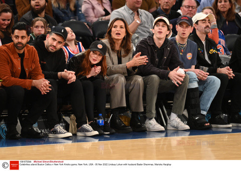 Lindsay Lohan na meczu koszykówki