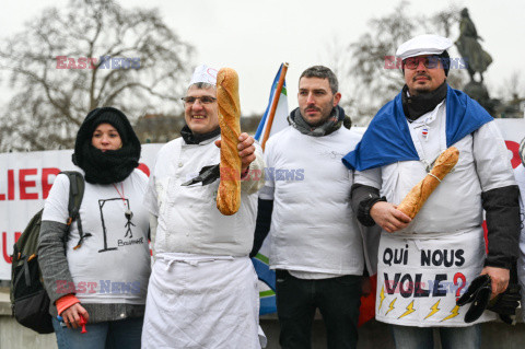 Protest piekarzy w Paryżu