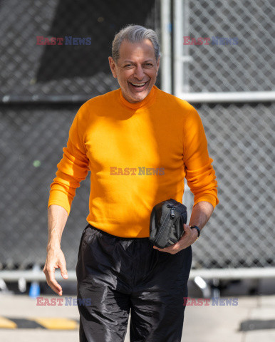 Jeff Goldblum w pomarańczowym swetrze