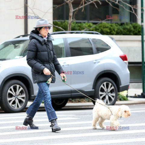 Julianna Margulies spaceruje z psem