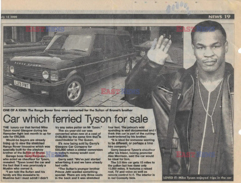 Range Rover Mike'a Tysona na sprzedaż