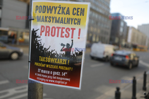 Protest taksówkarzy w Warszawie