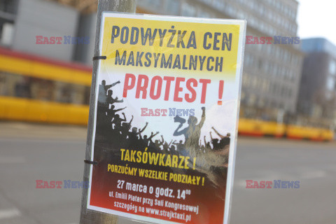 Protest taksówkarzy w Warszawie