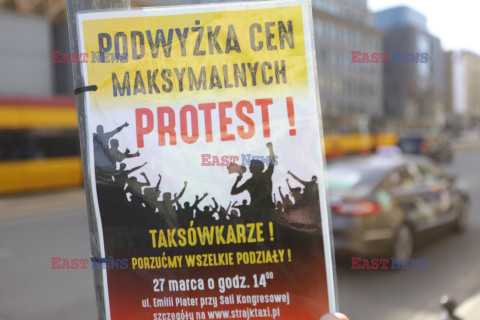 Protest taksówkarzy w Warszawie