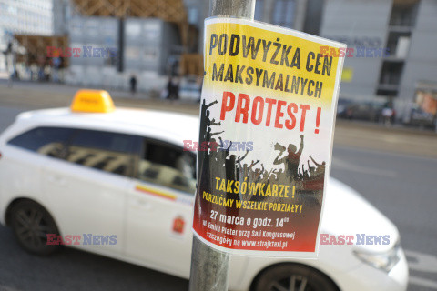 Protest taksówkarzy w Warszawie