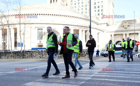 Protest taksówkarzy w Warszawie