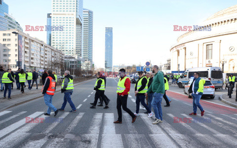 Protest taksówkarzy w Warszawie