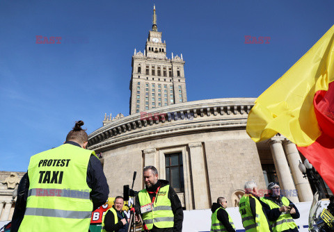 Protest taksówkarzy w Warszawie