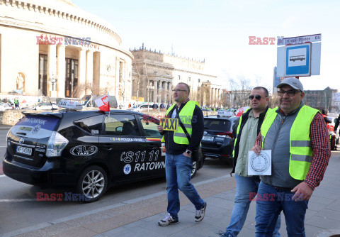 Protest taksówkarzy w Warszawie