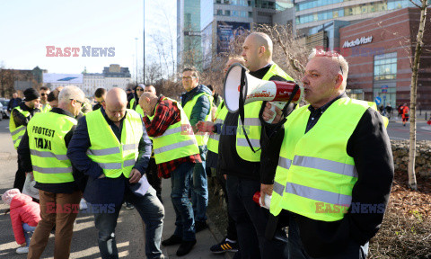 Protest taksówkarzy w Warszawie