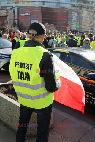 Protest taksówkarzy w Warszawie