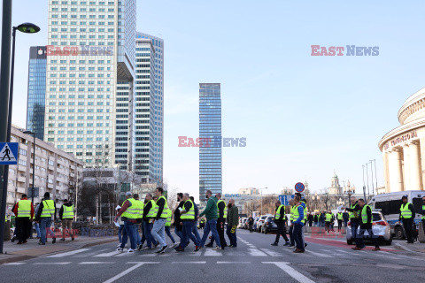 Protest taksówkarzy w Warszawie