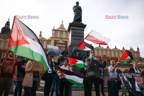 Demonstracja solidarności z Palestyną w Krakowie
