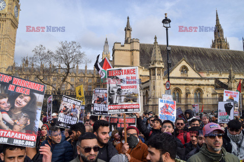 Demonstracje zwolenników Izraela i Palestyny w Londynie