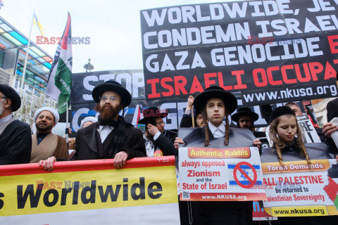 Demonstracje zwolenników Izraela i Palestyny w Londynie