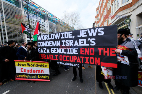 Demonstracje zwolenników Izraela i Palestyny w Londynie