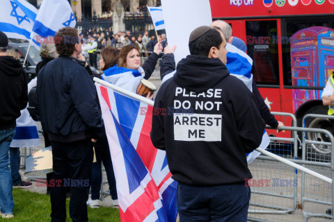 Demonstracje zwolenników Izraela i Palestyny w Londynie