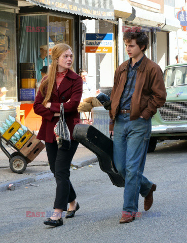 Timothee Chalamet i Elle Fanning na planie A Complete Unknown