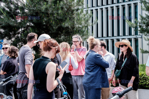 Protest twórców filmowych przed Sejmem ws. tantiem