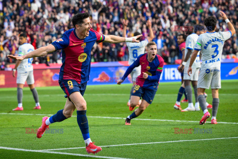 Robert Lewandowski strzelił gola podczas meczu FC Barcelona - Deportivo Alaves