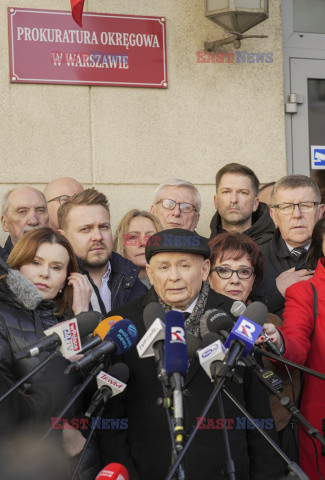 Konferencja Jarosława Kaczyńskiego przed Prokuraturą Okręgową