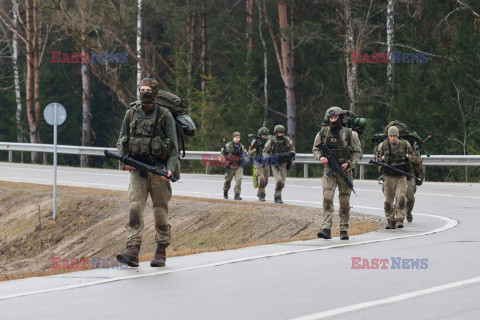 Amerykańscy żołnierze na poligonie Podbrodzie na Litwie