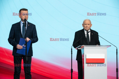Konferencja prasowa Jaroslawa Kaczynskiego i Mariusza Blaszczaka