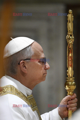 Papież Leon XIV podczas mszy z kardynałami w Kaplicy Sykstyńskiej