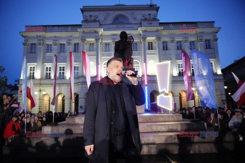 Przedwyborczy wiec kandydata Partii Razem na prezydenta Adriana Zandberga