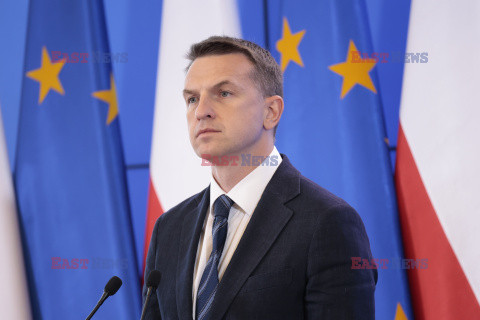 Konferencja ministrów: Domańskiego, Żurka i Siemoniaka