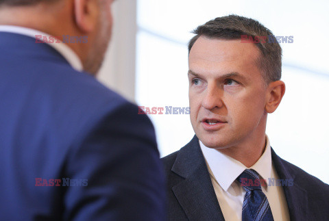 Konferencja ministrów: Domańskiego, Żurka i Siemoniaka