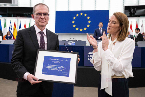 Andrzej Poczobut  z Nagrodą Sacharowa w Parlamencie Europejskim