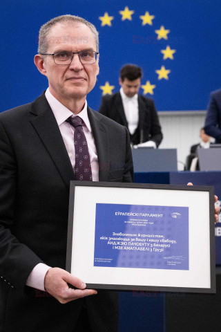 Andrzej Poczobut  z Nagrodą Sacharowa w Parlamencie Europejskim