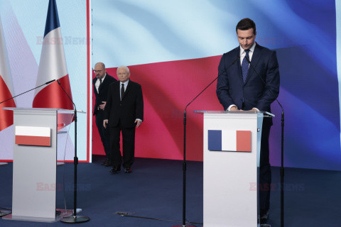 Wspólna konferencja Jarosława Kaczyńskiego i Jordana Bardelli