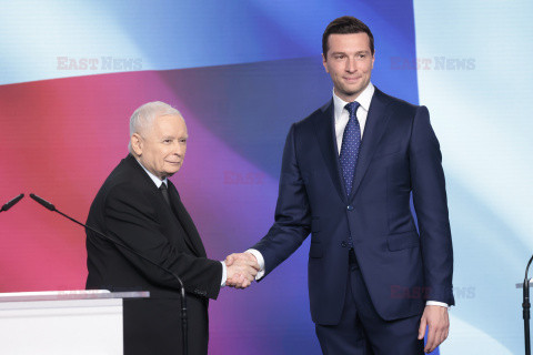 Wspólna konferencja Jarosława Kaczyńskiego i Jordana Bardelli
