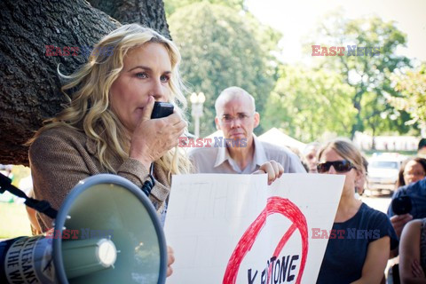 Daryl Hannah during a protest against the construction of the Keystone XL pipeline