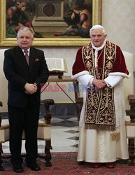 Prezydent Kaczynski z wizyta u Papieza Benedykta XVI