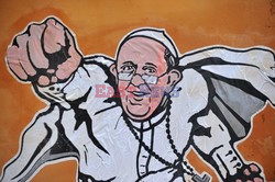 Mural, grafiti z Papieżem Franciszkiem