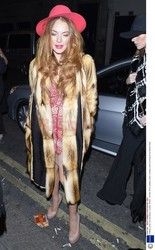 Lindsay Lohan w futrze