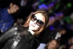 Lindsay Lohan na pokazie mody w Madrycie