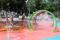 Briefing z okazji otwarcia basenu plenerowego w Parku Kultury w Powsinie