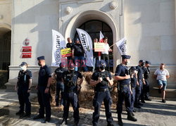 Akcja protestacyjna Agrounii pod Ministerstwem Rolnictwa
