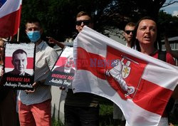 Protest przed ambasada Białorusi . Uwolnić wiezniów politycznych