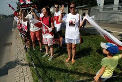 Protest przed ambasada Białorusi . Uwolnić wiezniów politycznych