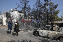 Pożary na przedmieściach Aten