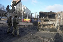Wojna w Ukrainie - bombardowanie Kijowa