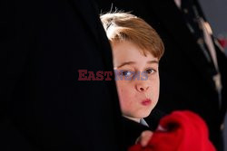 Książęta Cambridge i George na meczu rugby