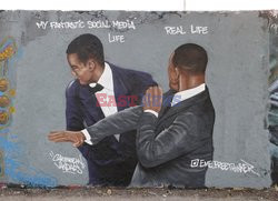 Will Smith policzkuje Chrisa Rocka na muralu