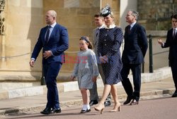Brytyjska rodzina królewska na wielkanocnym nabożeństwie